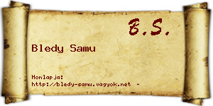 Bledy Samu névjegykártya